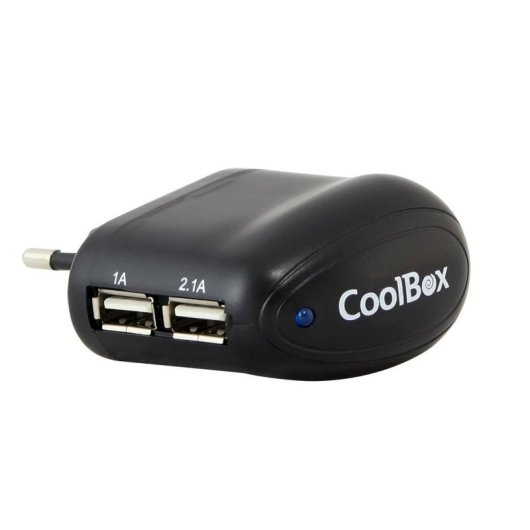 Wandladegerät CoolBox UX-2 2 USB-Ports 2500mA Schwarz