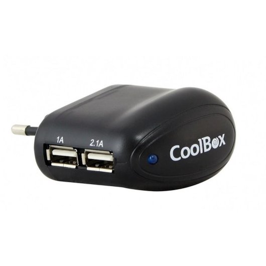 Wandladegerät CoolBox UX-2 2 USB-Ports 2500mA Schwarz