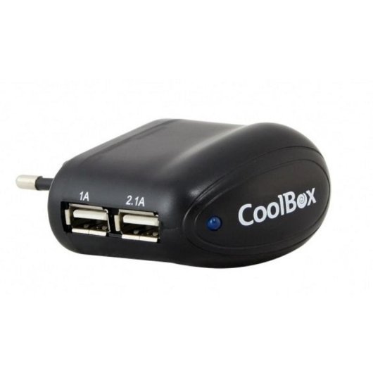 Wandladegerät CoolBox UX-2 2 USB-Ports 2500mA Schwarz