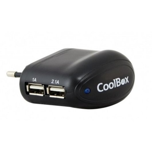 Wandladegerät CoolBox UX-2 2 USB-Ports 2500mA Schwarz
