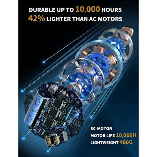 Sèche-cheveux ionique professionnel Dam Electronics 2400W 3 températures diffuseur 2 vitesses 2 buses protection surchauffe