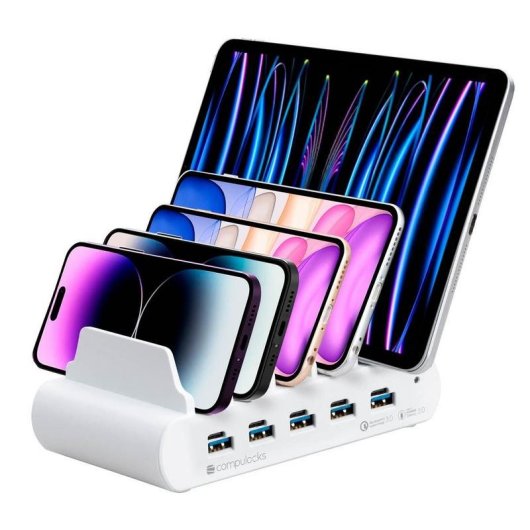 Estación Dock Compulocks 5PUSBCDKS-UK Universal USB Tipo C Blanco