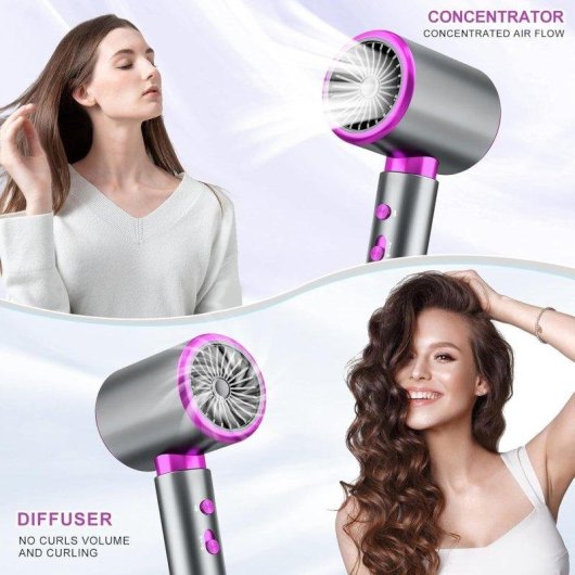 Sèche-cheveux Professionnel avec Diffuseur Dam Electronics 2400W 3 Températures 2 Vitesses Gris