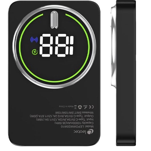 Power Bank Kabellos Leotec 10000mAh 20W Schwarz