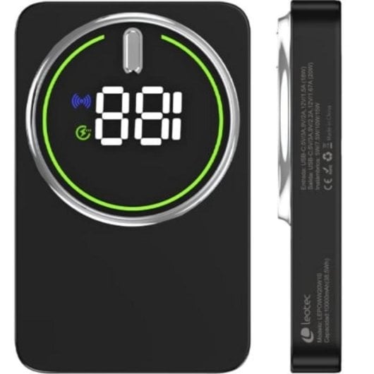 Power Bank Kabellos Leotec 10000mAh 20W Schwarz