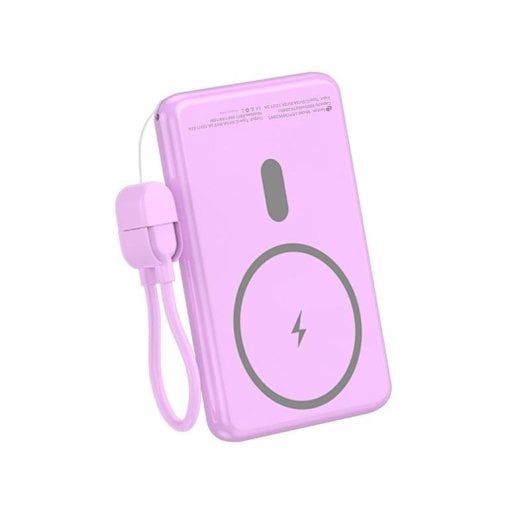 Power Bank Inalámbrico Leotec 5000mAh 20W Rosa