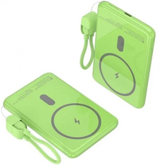 Power Bank Kabellos Leotec 5000mAh 20W Grün