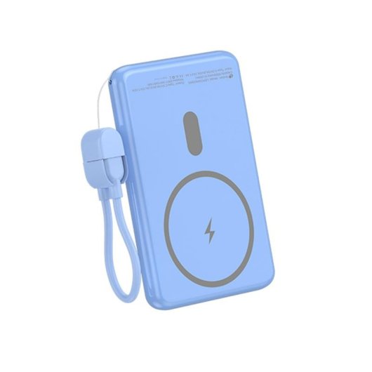 Batería Externa Leotec Power Bank Inalámbrico 5000mAh 20W Azul
