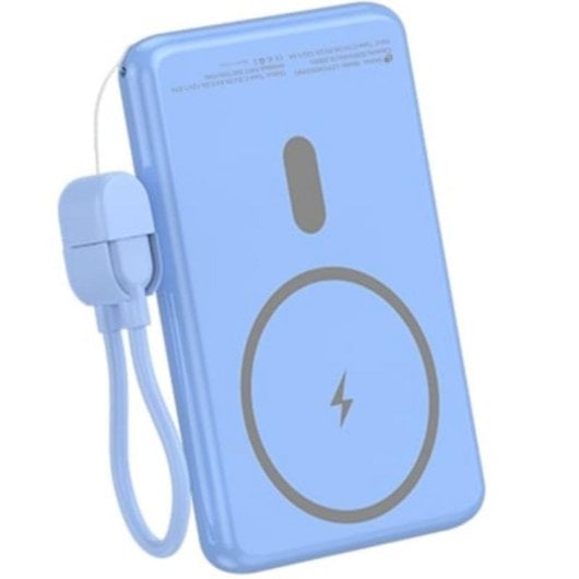 Batería Externa Leotec Power Bank Inalámbrico 5000mAh 20W Azul