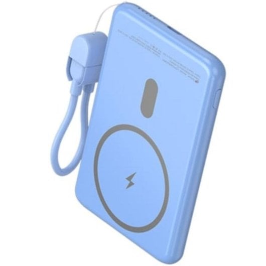 Batería Externa Leotec Power Bank Inalámbrico 5000mAh 20W Azul