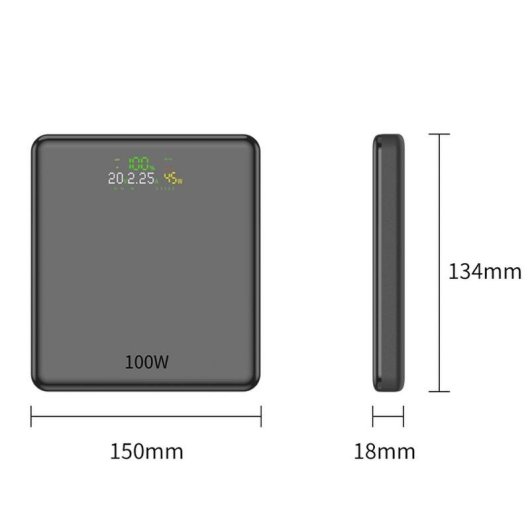 Batteria Esterna Leotec Power Bank 20000mAh 100W Nero