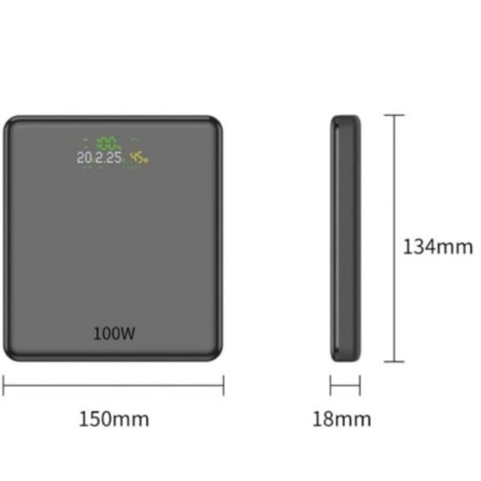 Batteria Esterna Leotec Power Bank 20000mAh 100W Nero