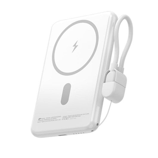 Power Bank kabellos Leotec 5000mAh 20W weiß