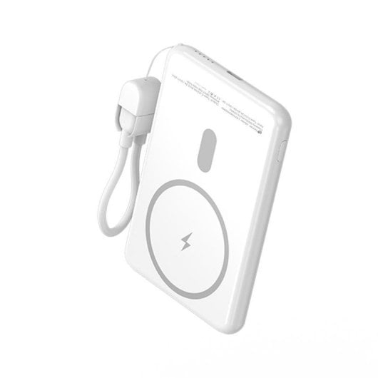Power Bank kabellos Leotec 5000mAh 20W weiß