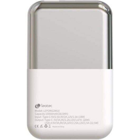 Externe Batterie Leotec Power Bank 10000mAh 22.5W USB-C und USB-A