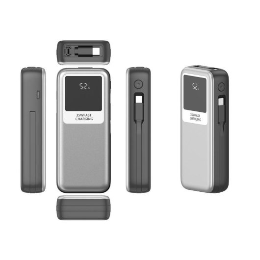 Power Bank Leotec 10000mAh 35W USB-C Retraktabel Lightning