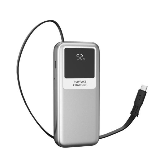 Power Bank Leotec 10000mAh 35W USB-C Retraktabel Lightning