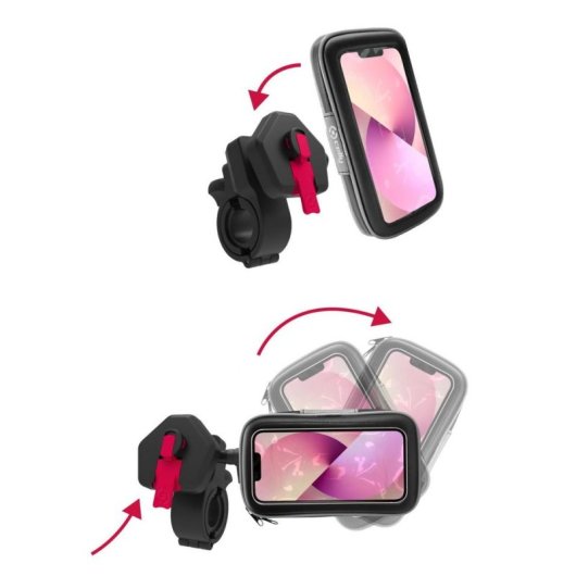 Soporte activo Celly SNAPFLEX para teléfono móvil bicicleta coche scooter negro