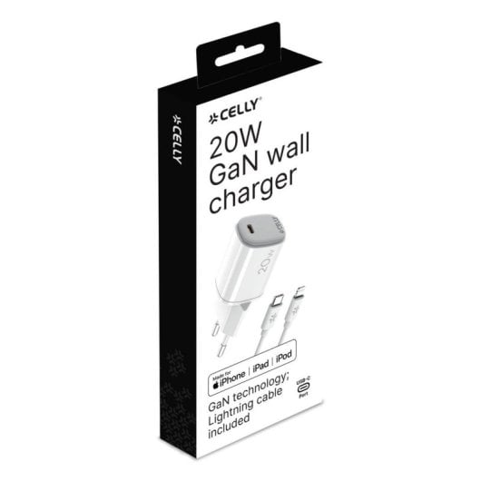 Ladegerät USB-C 20W Celly UPTC1USBC20WCTL mit Lightning-Kabel
