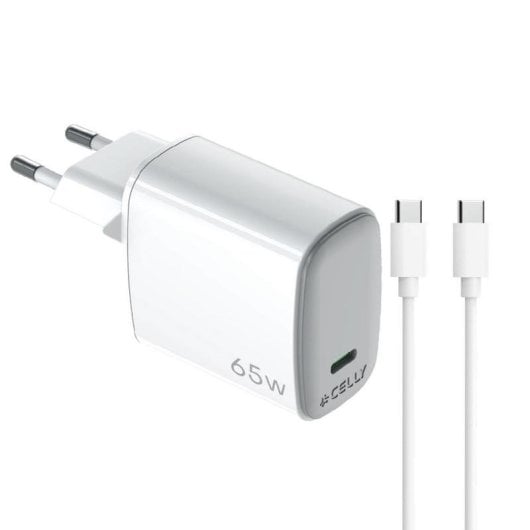 Ladegerät USB-C 65W GaN Celly UPTC Weiß