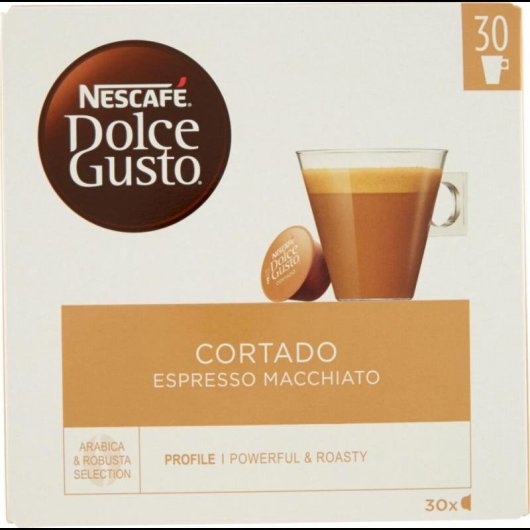 Cápsula de café Nescafé Dolce Gusto Cortado Espresso Macchiato, 30 tazas