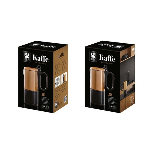 Italienische Kaffeemaschine BRA Efficient A170408 0,18 L 14 Tassen Edelstahl Schwarz