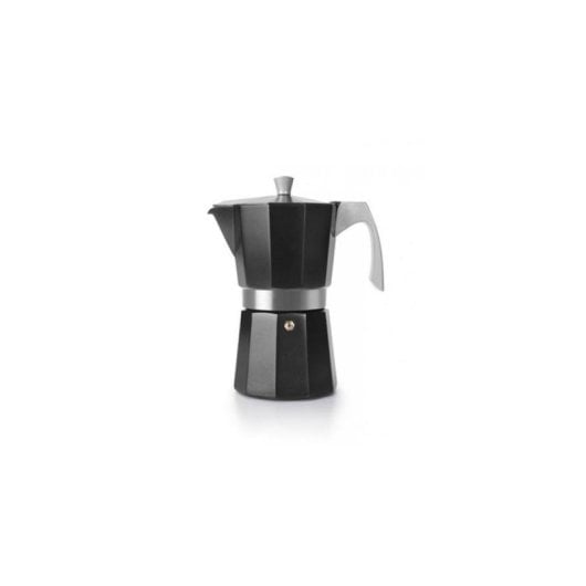 Italienische Espressokanne Ibili Evva Black Aluminium 12 Tassen Induktion