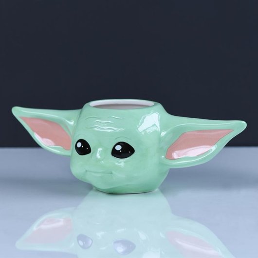 Taza Pyramid Star Wars The Mandalorian The Child 0,4 L Cerámica Negra Coral Verde