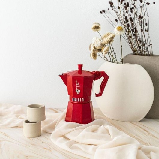 Italiaanse koffiezetter Bialetti Moka Exclusive Rood 6 Kopjes Inductie