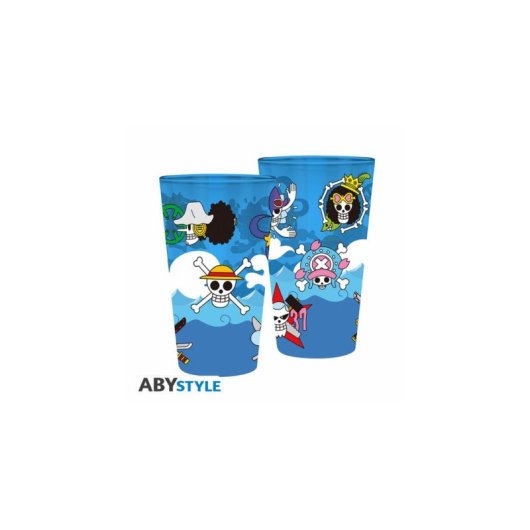 Vaso ABYstyle One Piece Calaveras 400 ml Vidrio Multicolor