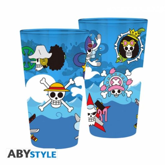 Vaso ABYstyle One Piece Calaveras 400 ml Vidrio Multicolor