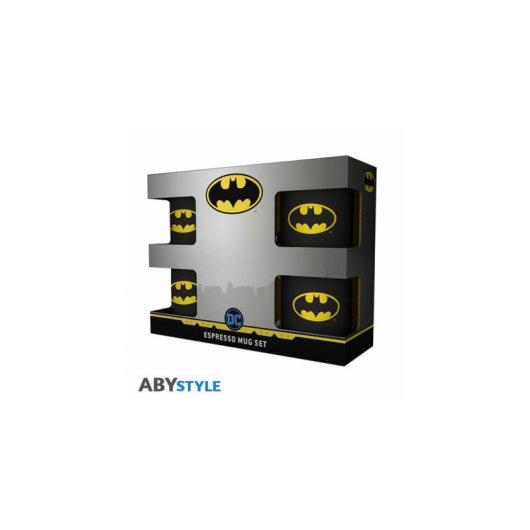 Set de 4 Tazas Espresso Batman Iconic ABYSTYLE Cerámica Negro 110 ml