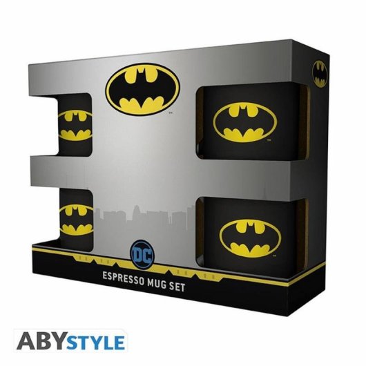 Set de 4 Tazas Espresso Batman Iconic ABYSTYLE Cerámica Negro 110 ml