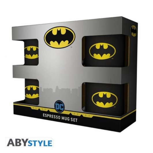 Set de 4 Tazas Espresso Batman Iconic ABYSTYLE Cerámica Negro 110 ml