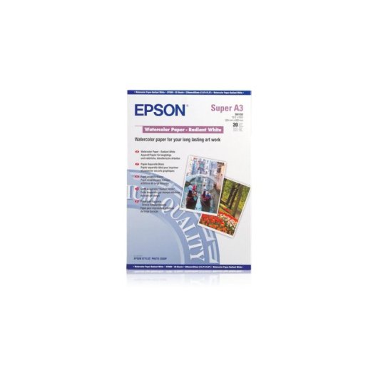 Papel acuarela Epson A3+ 190 g/m² 20 hojas impresión inyección tinta