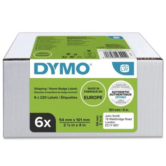 Etiquetas DYMO LabelWriter 54x101 mm 6 rolos 1320 unidades