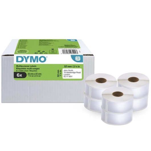 Étiquettes DYMO LW Multiusos 32x57 mm 6 Rollos 6000 Unidades