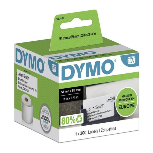 Etichette DYMO LabelWriter 51 x 89 mm non adesive rotolo 300