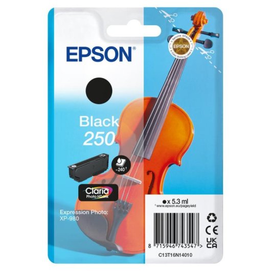 Cartuccia per Cartuccia Epson 250 Claria Photo HD Nero 5,3 ml Pack Individuale
