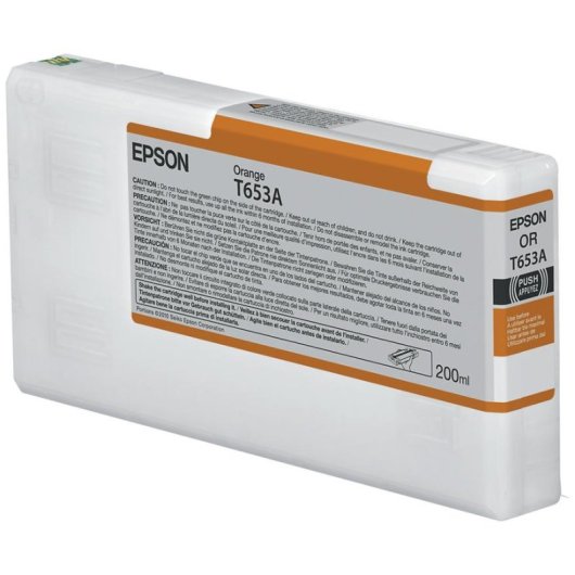 Cartucho Tinta Epson T653A Amarillo Naranja 200 ml Original