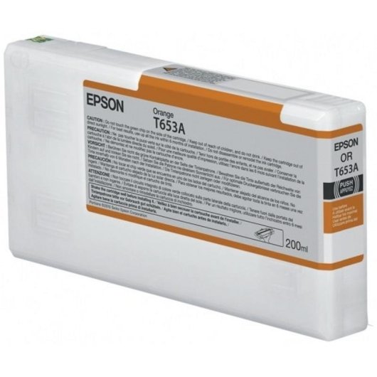Cartucho Tinta Epson T653A Amarillo Naranja 200 ml Original