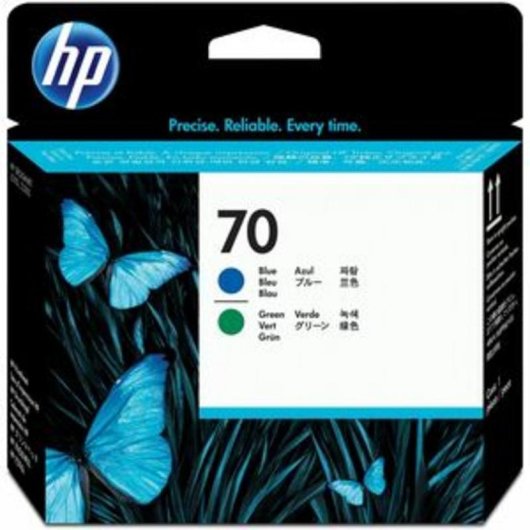 Cabezal de impresión HP 70 azul y verde para DesignJet Z2100, Z3100, Z3200
