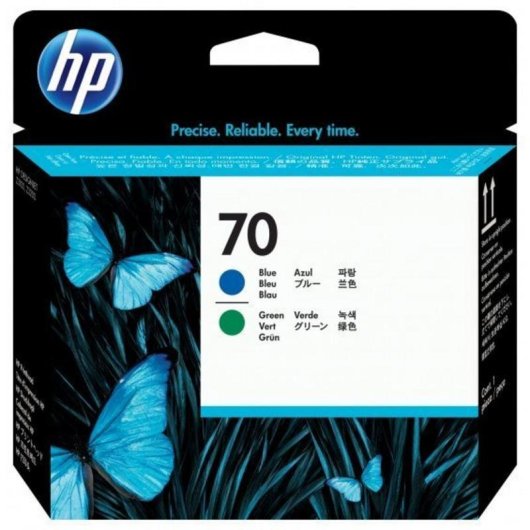 Cabezal de impresión HP 70 azul y verde para DesignJet Z2100, Z3100, Z3200