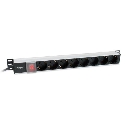 Multiprise Equip 333308 8 prises Type F avec interrupteur et câble 3 m