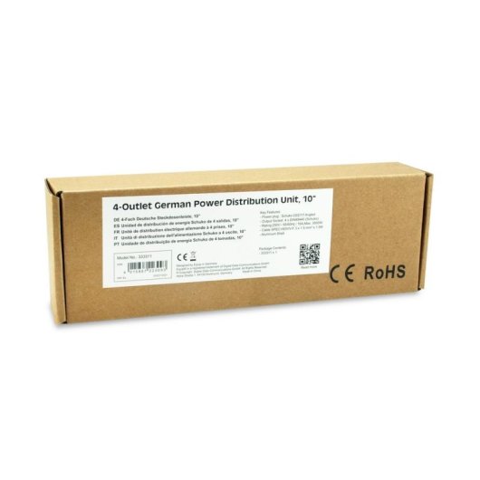 Régua de tomadas Equip 333311 4 Tomadas Basic Alumínio Preto Prata 1U Horizontal
