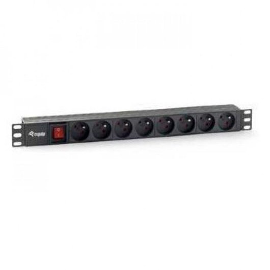 Régua de tomadas Equip 333285 8 tomadas com interruptor 1U horizontal 1,8 m