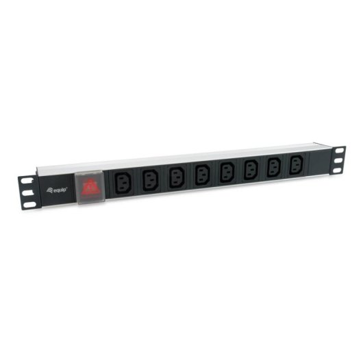 Multiprise Equip 333310 8 prises avec interrupteur câble 1,8 m aluminium noir