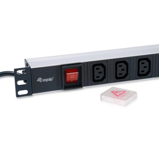 Multiprise Equip 333310 8 prises avec interrupteur câble 1,8 m aluminium noir