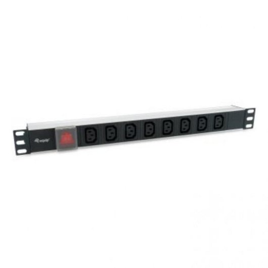 Multiprise Equip 333310 8 prises avec interrupteur câble 1,8 m aluminium noir