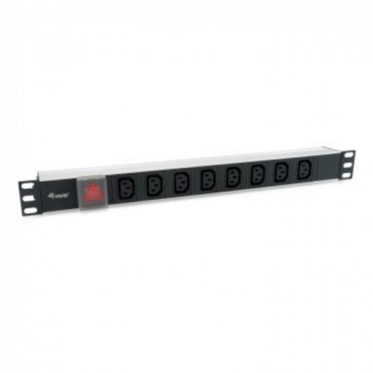 Multiprise Equip 333310 8 prises avec interrupteur câble 1,8 m aluminium noir